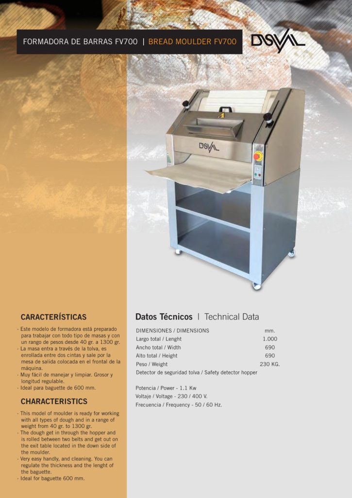 Disval Long Loaf / Baguette Moulder (FV700)